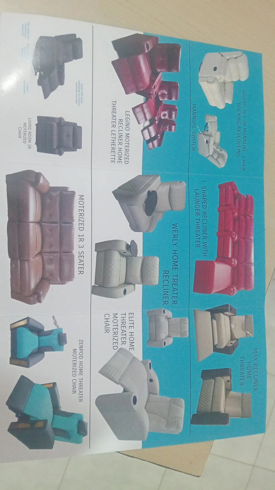 Recliners John supplied chair catalogue