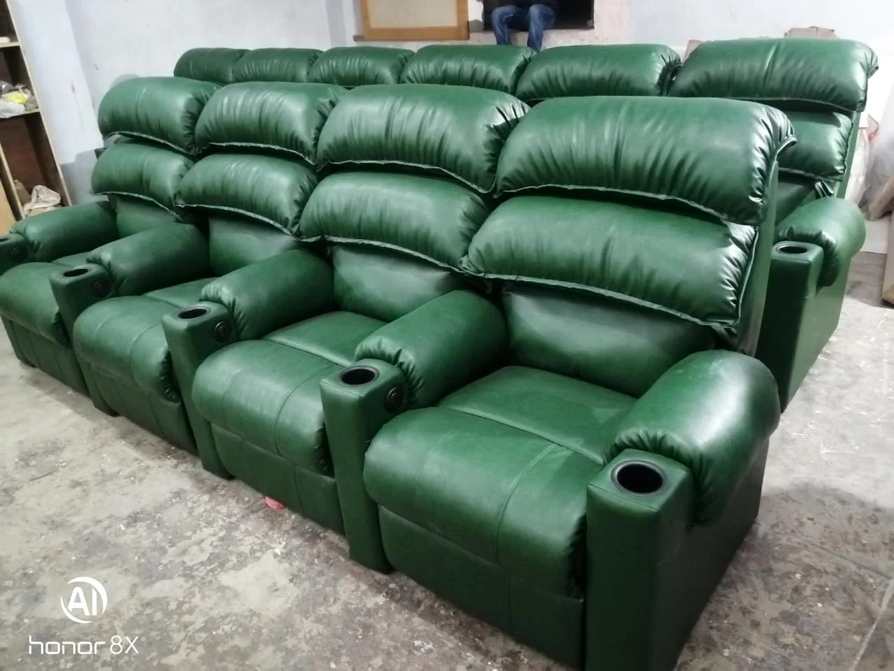 Multi-seat green home theater recliners
