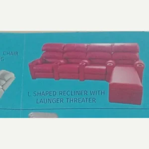 L Shaped Recliner with Lounger Theater